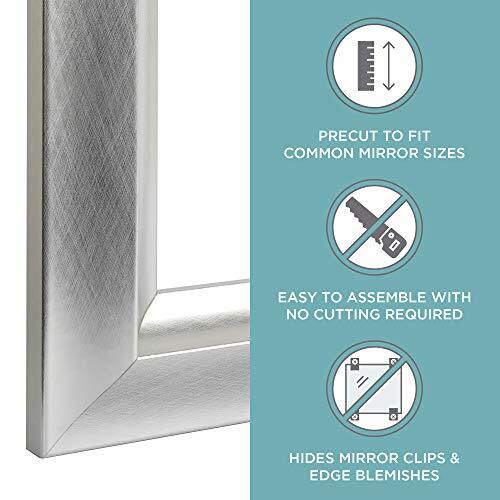 Zenna Mirror Framing Kit for Bathrooms, with Beveled Edges, 42 x 36 in., Silver