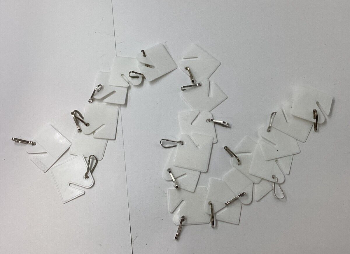 Pack of 20 Nadex Slotted Key Tags NCS8-1148 White 3.99 x 1.25 x 1.25 in Plastic