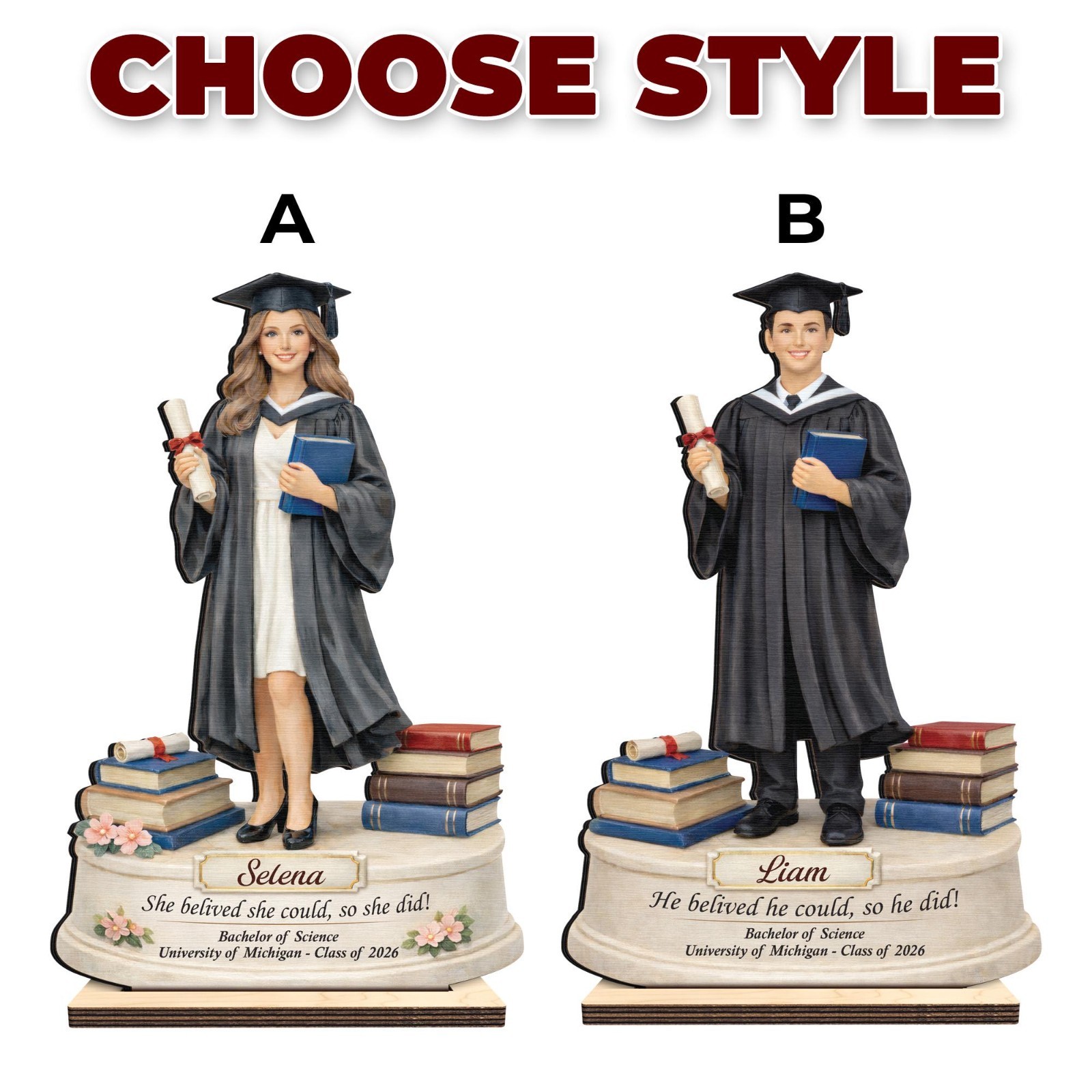 Personalized Graduation Wooden Sign Gift,Portrait Photo Graduation Gift