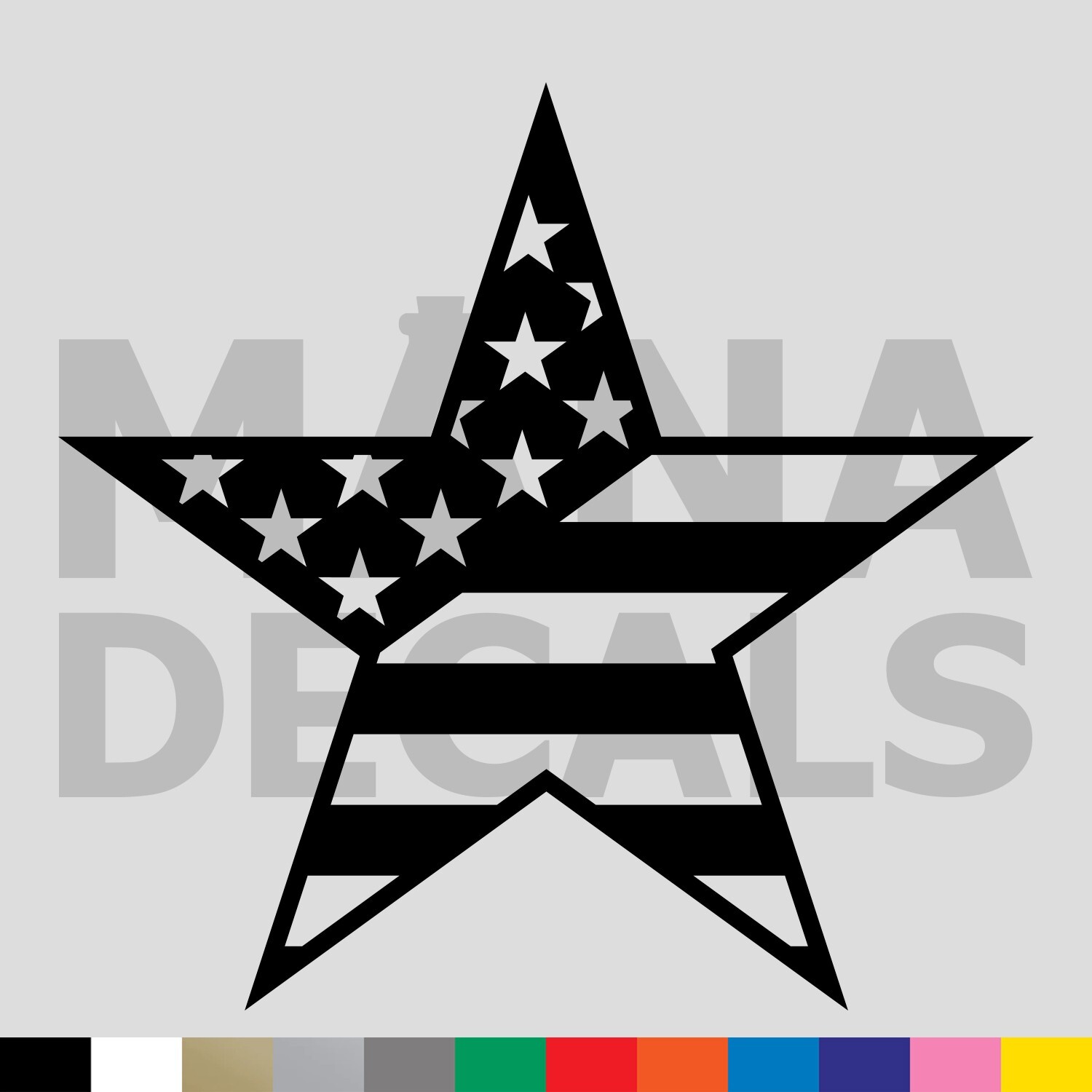 USA Flag Star Vinyl Die Cut Decal Sticker – Army Military United States