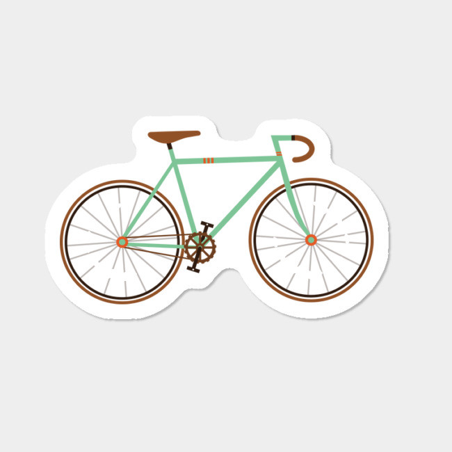 Green Bicycle Bike Fixie Ride Lover Vinyl Decal Wall Decal Phone Car Sticker
