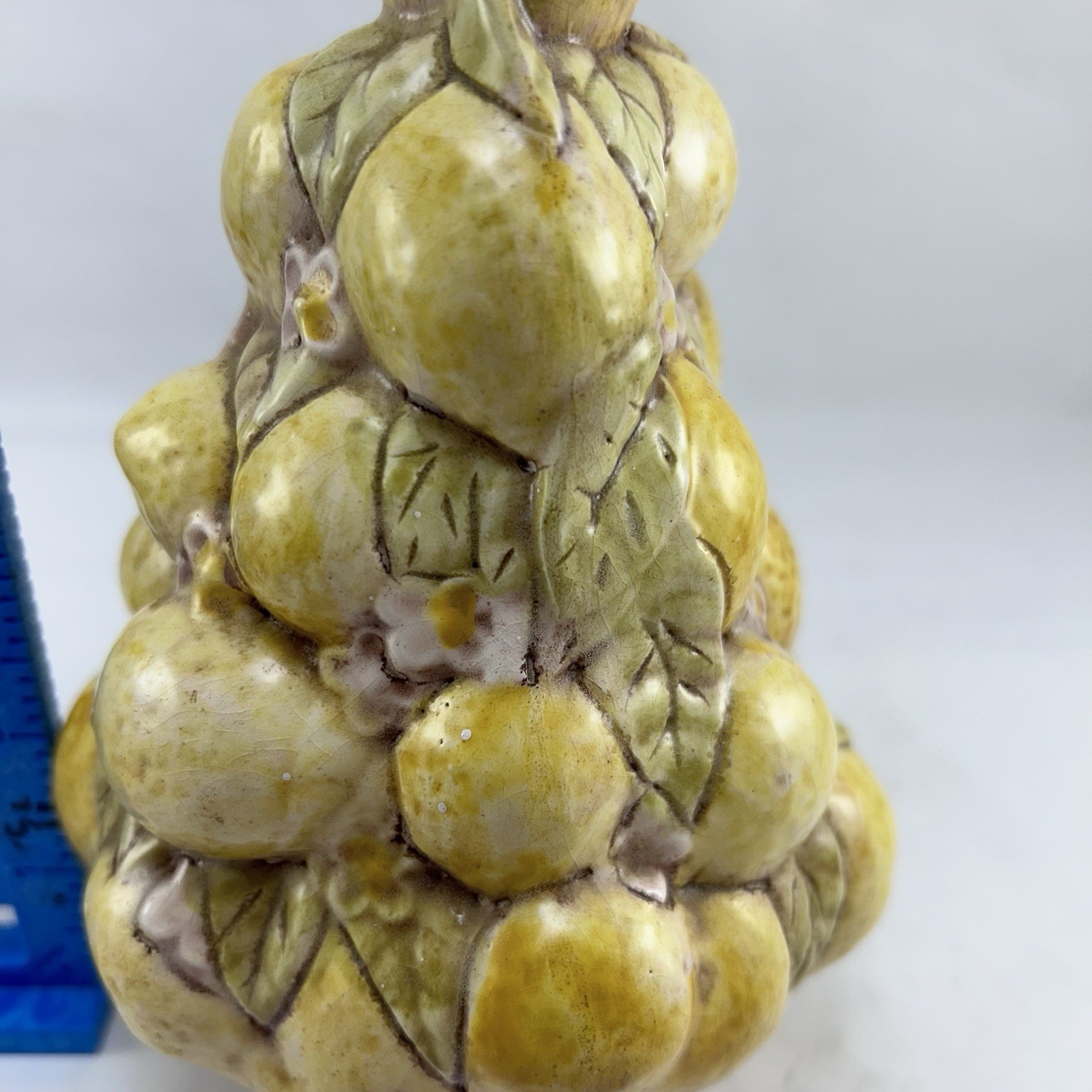 Vtg Holland Mold Lemon Topiary Tree Basket 1974 7” Small Hand Painted Ceramic