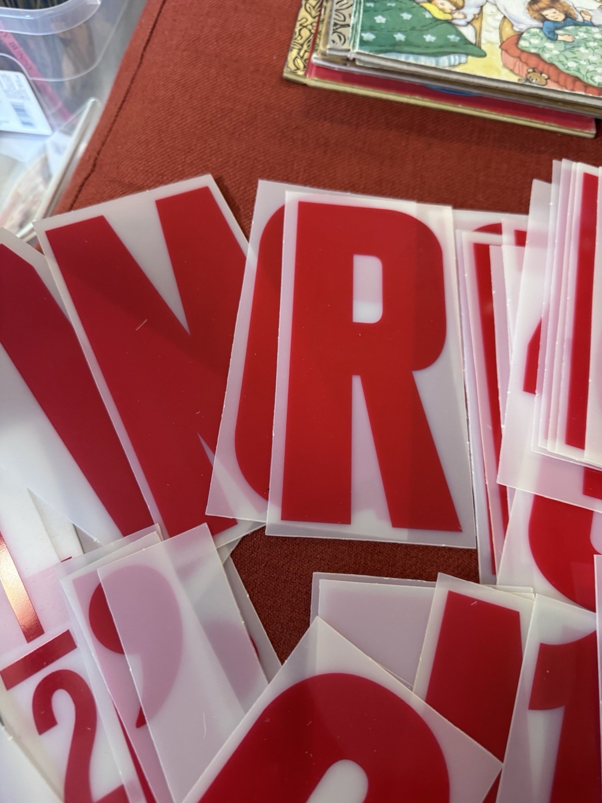 Vintage Marquee letters, Numbers, Punctuation, red and white