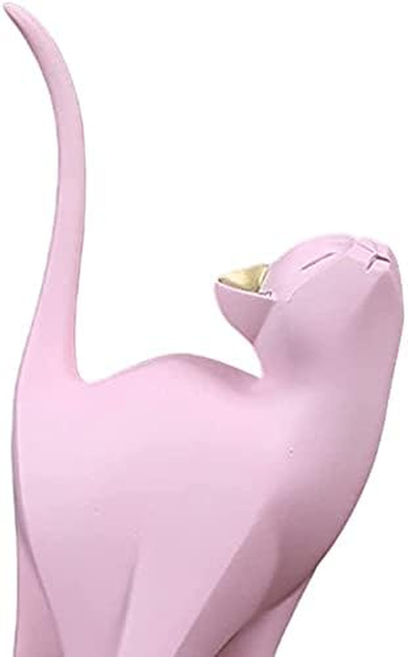 Cat Sculpture Pink Cat Statue Animal Cake Ornament Sculptures for Living Room Be