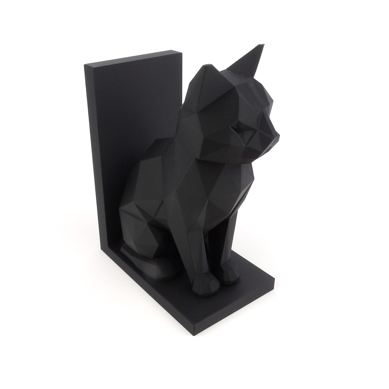 3D Printed Gothic Cat Bookends Dark Academia Matte Black Decor Cat Lover Gift