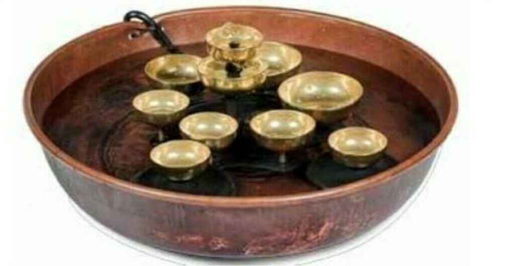 WOODSTOCK CHIMES WATER BELL FOUNTAIN WWBF2 FLAMED COPPER BEAUTIFUL SOOTHING NEW