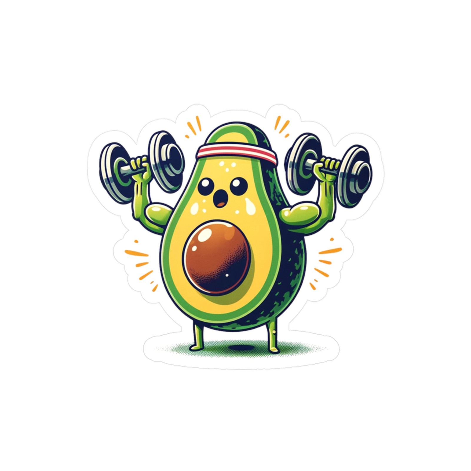 Weightlifting Avocado Sticker Vinyl Matte Glossy Gym Label Decal
