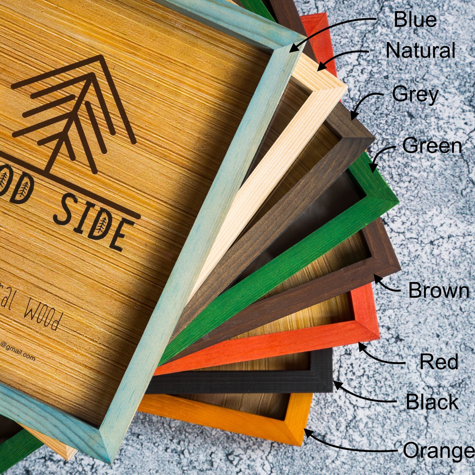 Rustic Colorful Wooden Picture Frames – Natural Solid Wood with Thick Borders