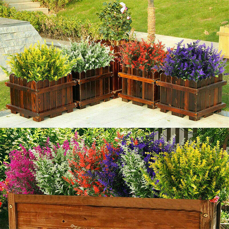 Artificial Flowers Plastic Fake Plants UV Resistant Home In&Outdoor Garden Decor