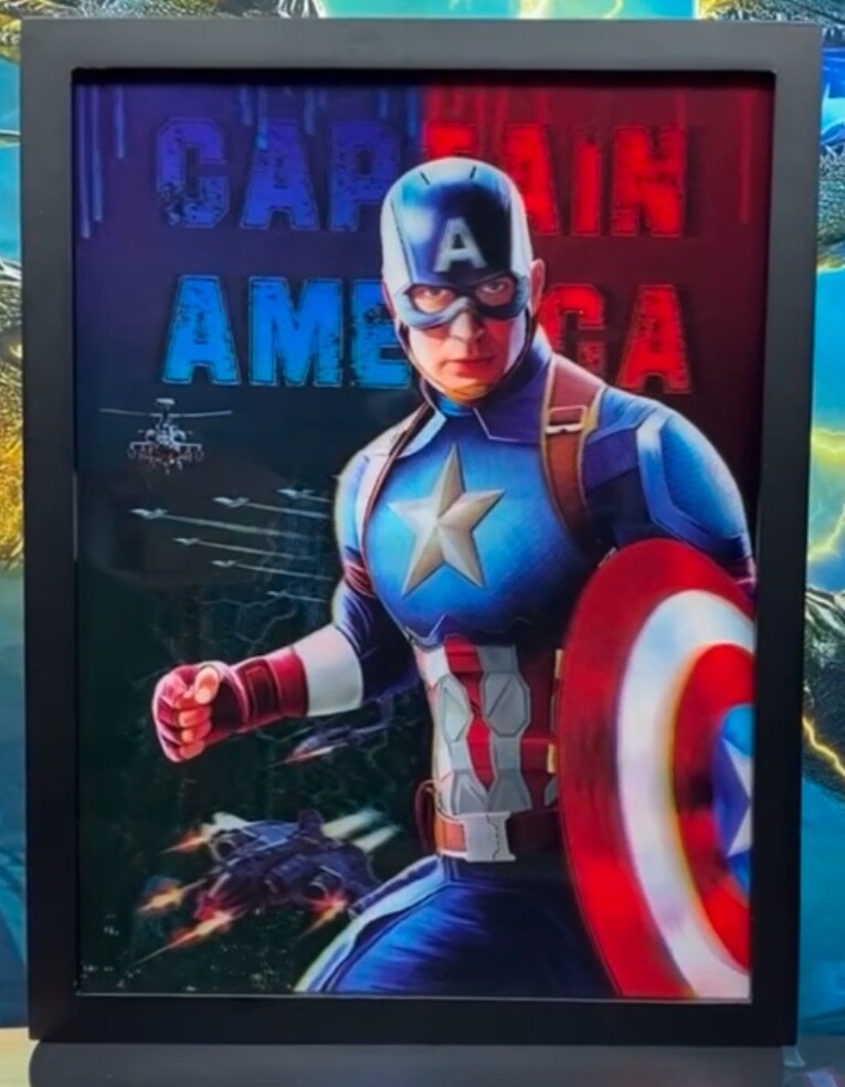 Marvel, Captain America Poster 3D Effect, 2 images in one, water resistant