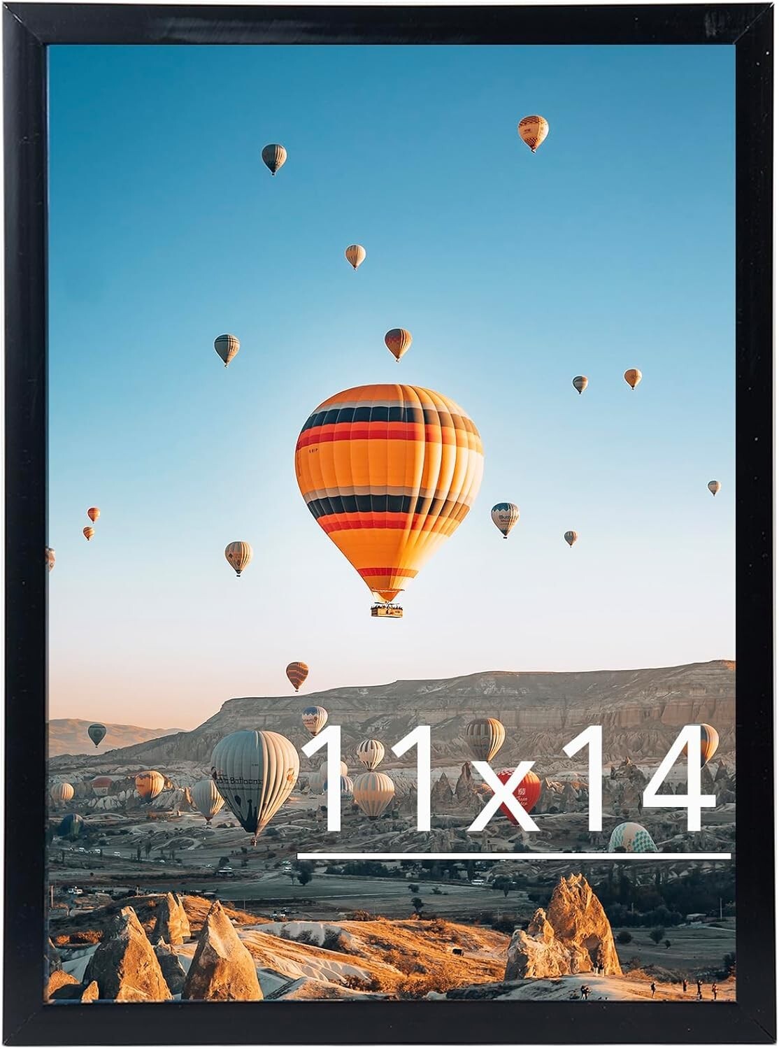 11×14 Picture Frame, Black Poster Frame, 14×11 Picture Frame Black Wall Mounting