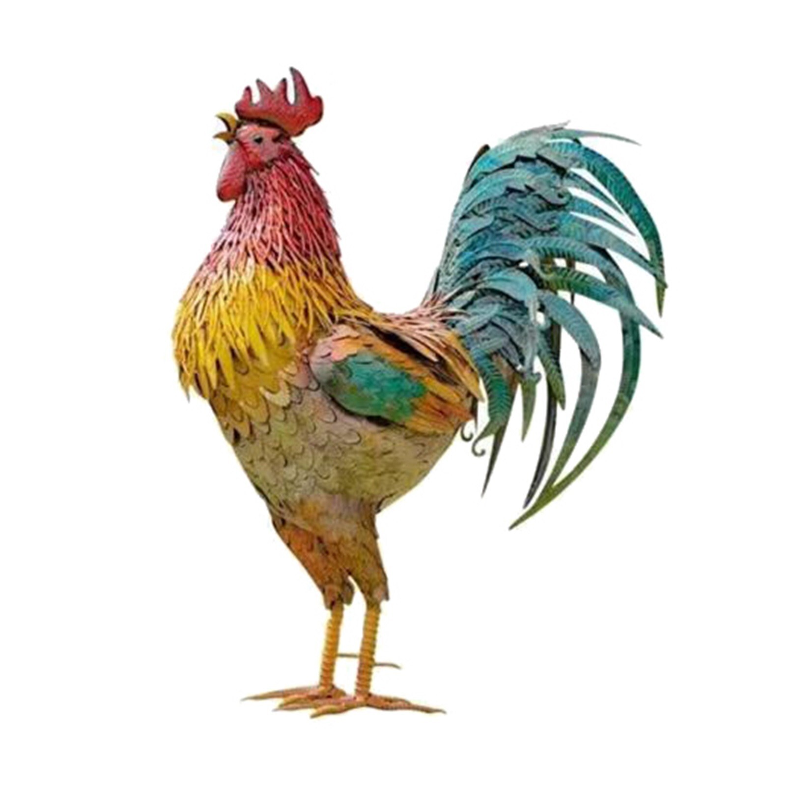 2D-Realistic Chicken-Statues,Metal Rooster Animals Stake,Animal Silhouette Decor