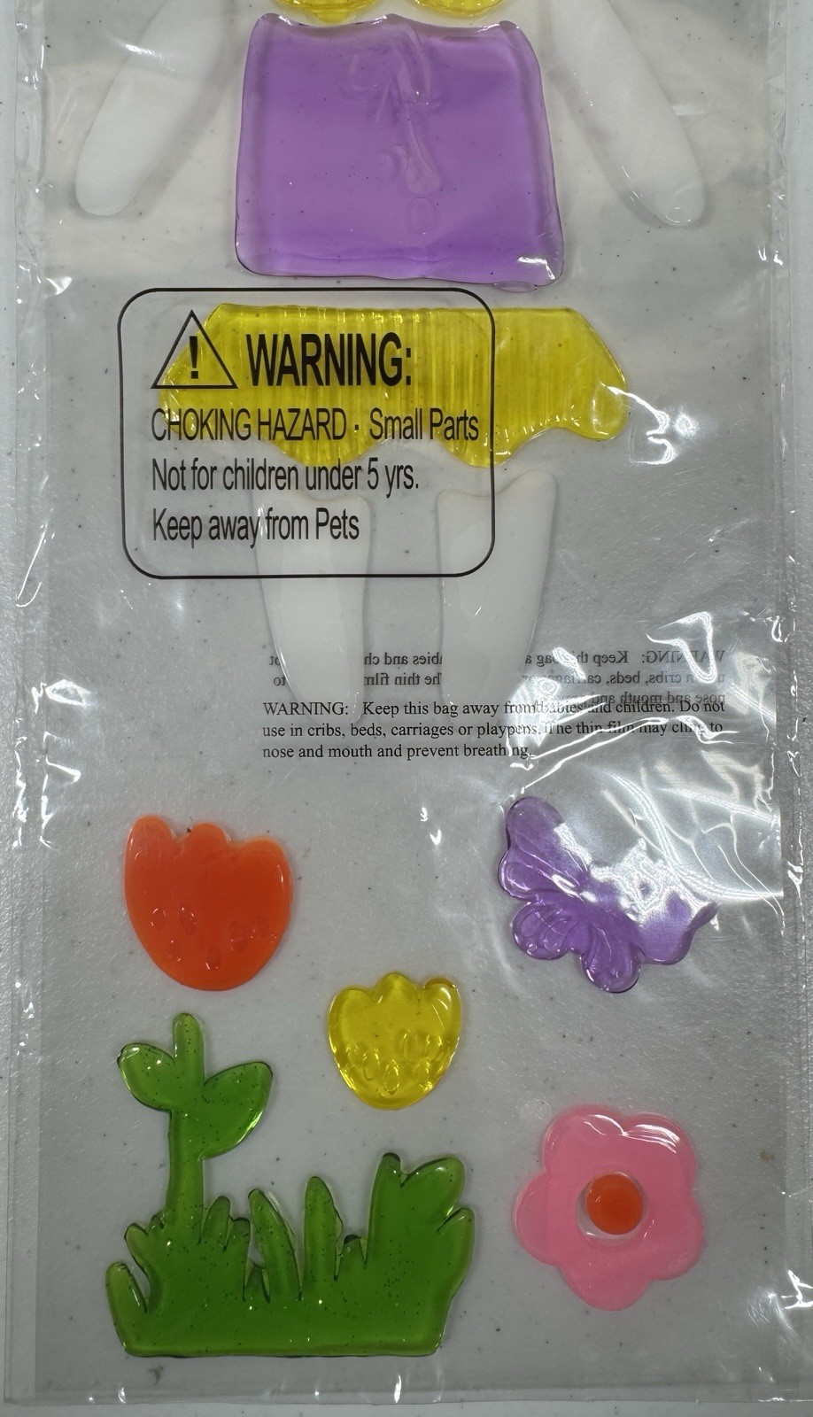 🍀 Easter Bunny Gel Window Clings Decals Set Spring Holiday Decor Refrigerator