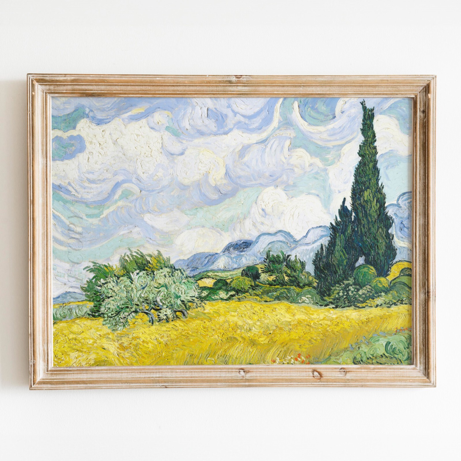 Wheat Field with Cypresses Van Gogh Impressionism Wall Art Poster Print