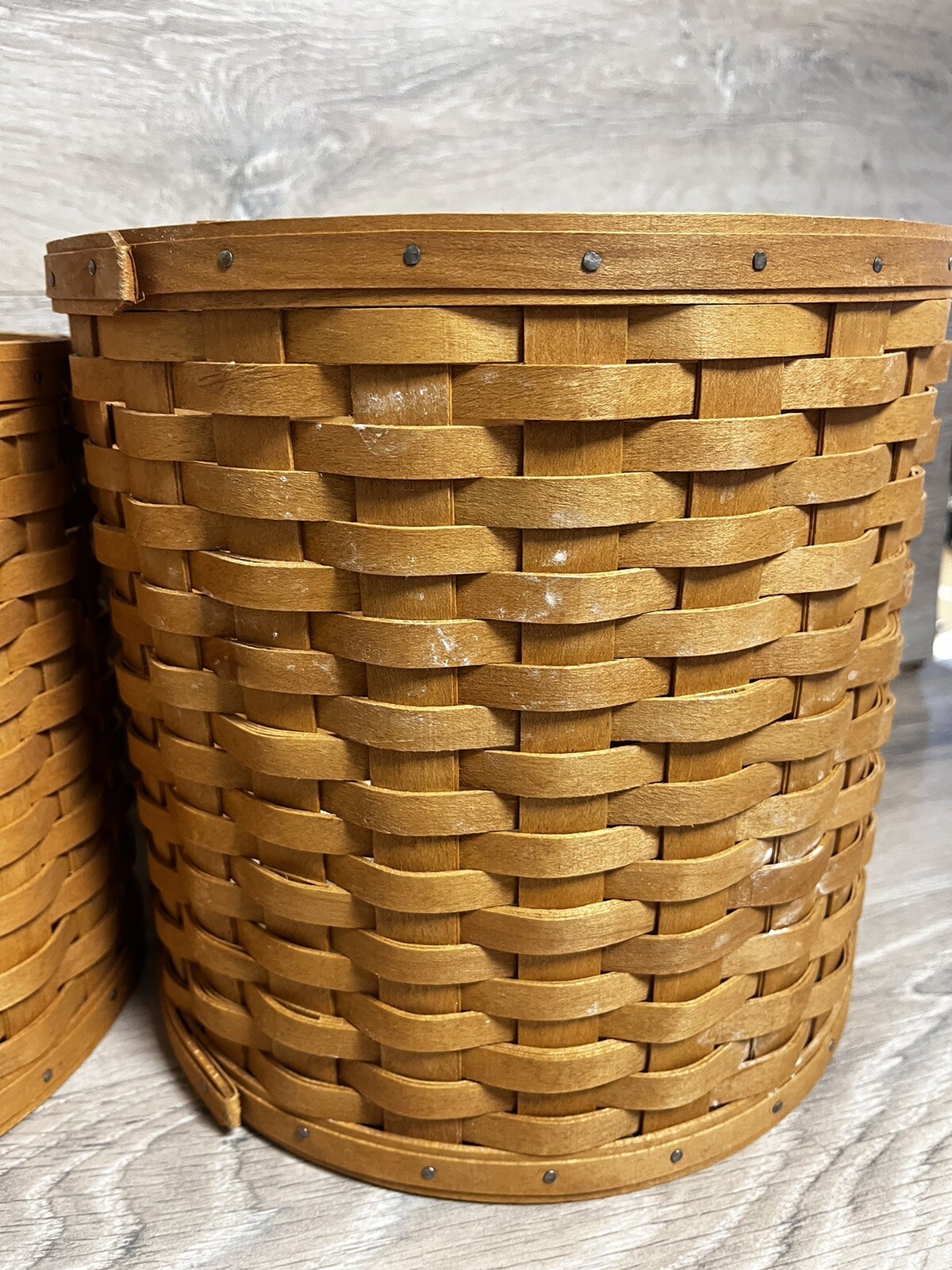 Longaberger 2006 Canister Basket Set 4 Woven Maple No Lids