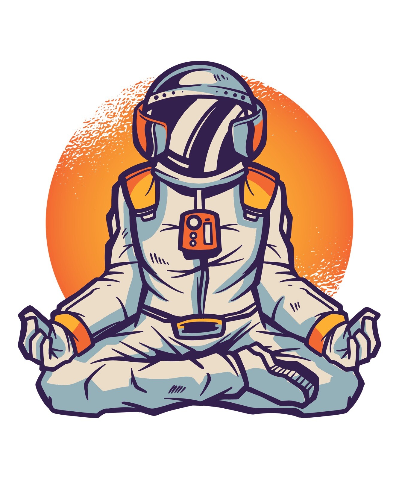 3” Astronaut Sticker Funny Space Meditation Pose Let That Go Namaste Peace Calm