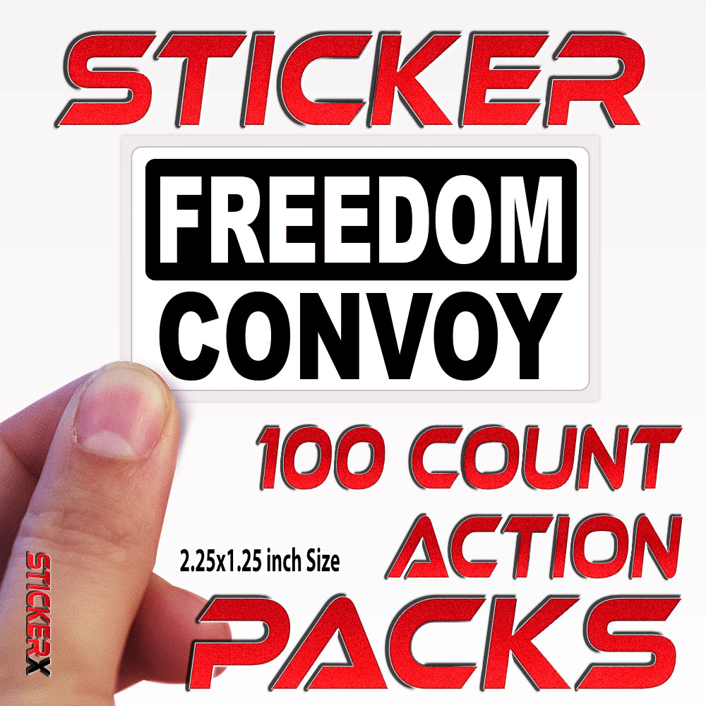 Trucker Freedom Convoy Protest Stickers Anti Mandate Trudeau 100 Action Pack