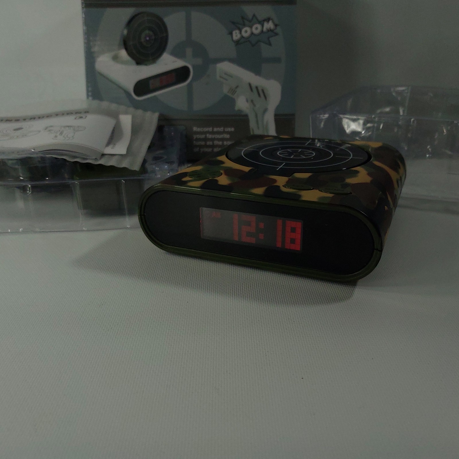 Gun Target Alarm Clock Camouflage BF1821 Shooting Game For Parts Read Below
