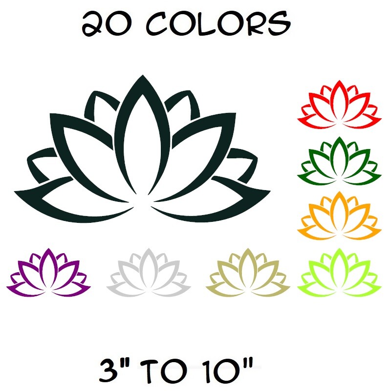 Lotus Flower Sticker Vinyl Decal – Namaste Yoga Plant Car Window Wall Decor Art
