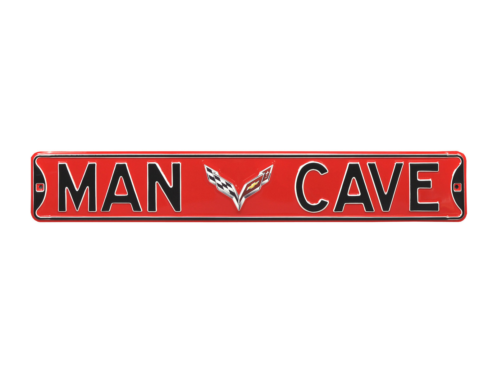 Corvette Red “Man Cave” Street Sign with C7 Logo