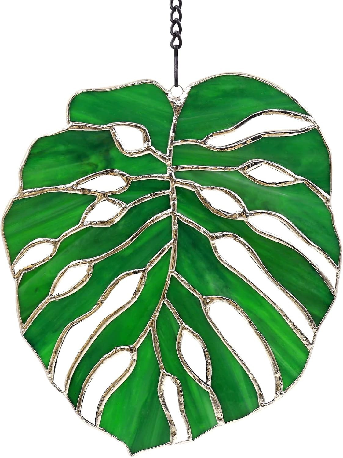 Monstera Stained Glass Suncatcher Window Decor,Tropical Leaf Hanging Ornament 7.