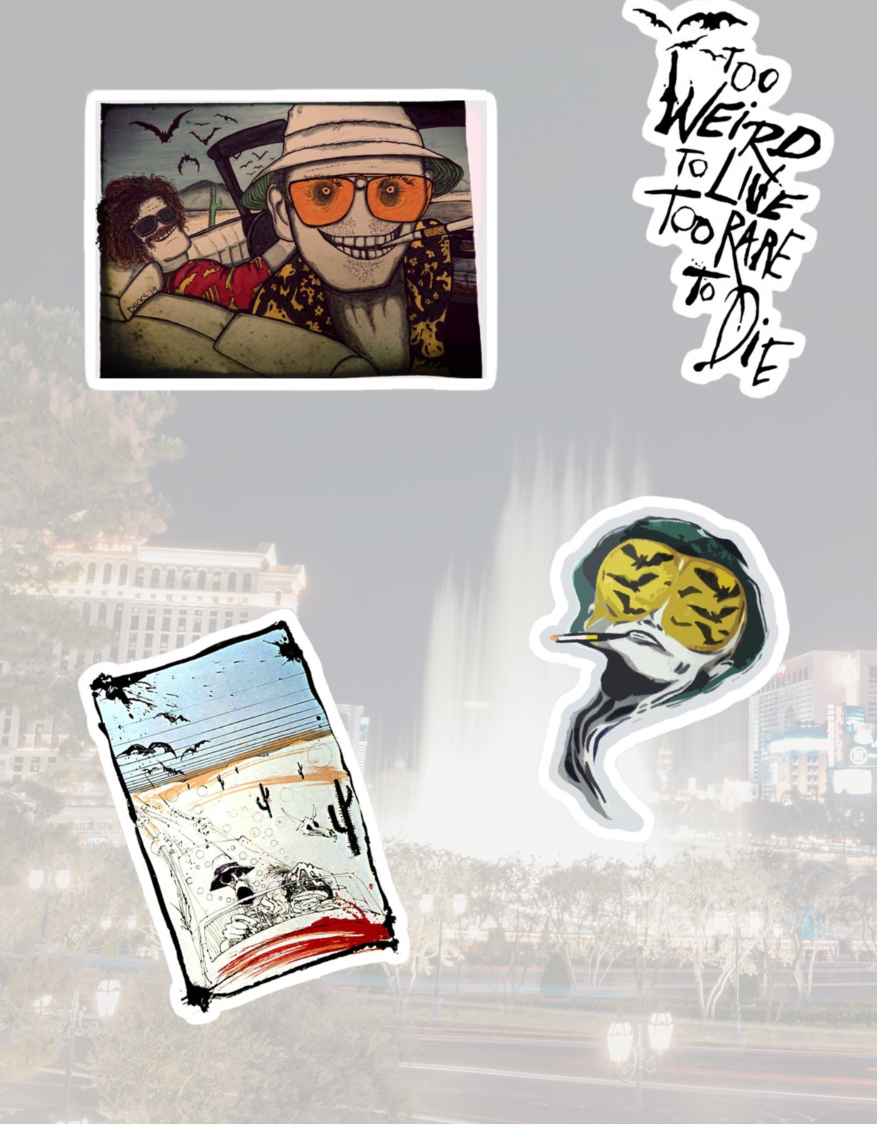 Fear And Loathing In Las Vegas 90’s Movie 4pc Sticker Pack