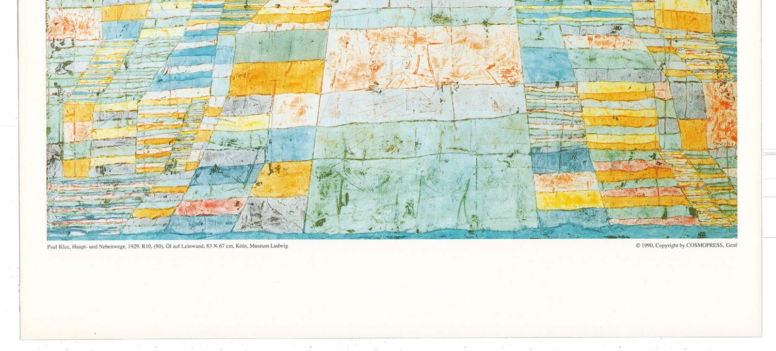 PAUL KLEE Main Path and Byways 17″ x 12″ Offset Lithograph 1990 Modernism