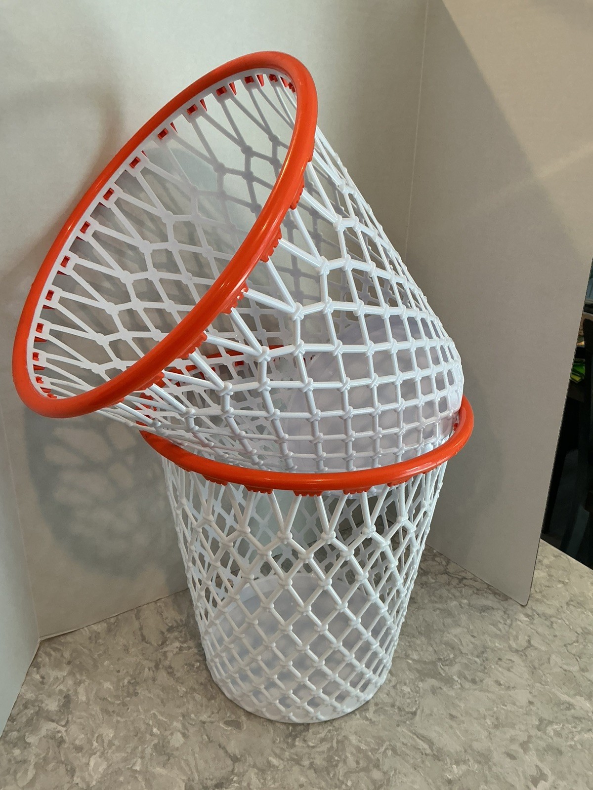2 Hoopster Wastepaper Basketball Association Hoop & Net Basket Garbage Trash Can