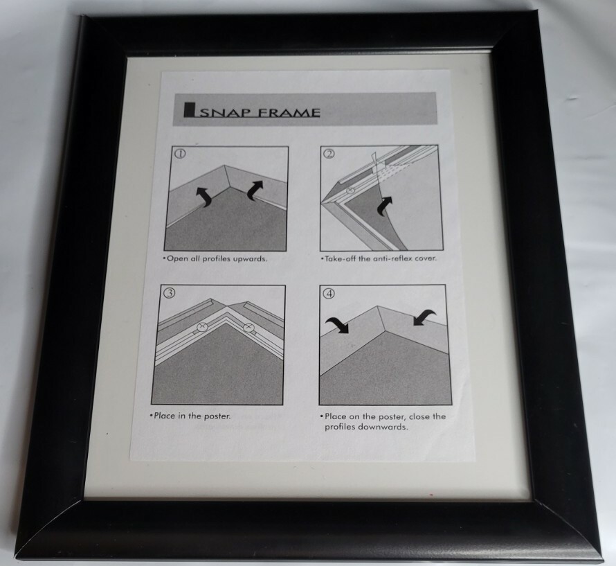Lot of 2-8 x 10 inches Black Trade Snap Frame-1″ Profile Plastic Cover Not Glass
