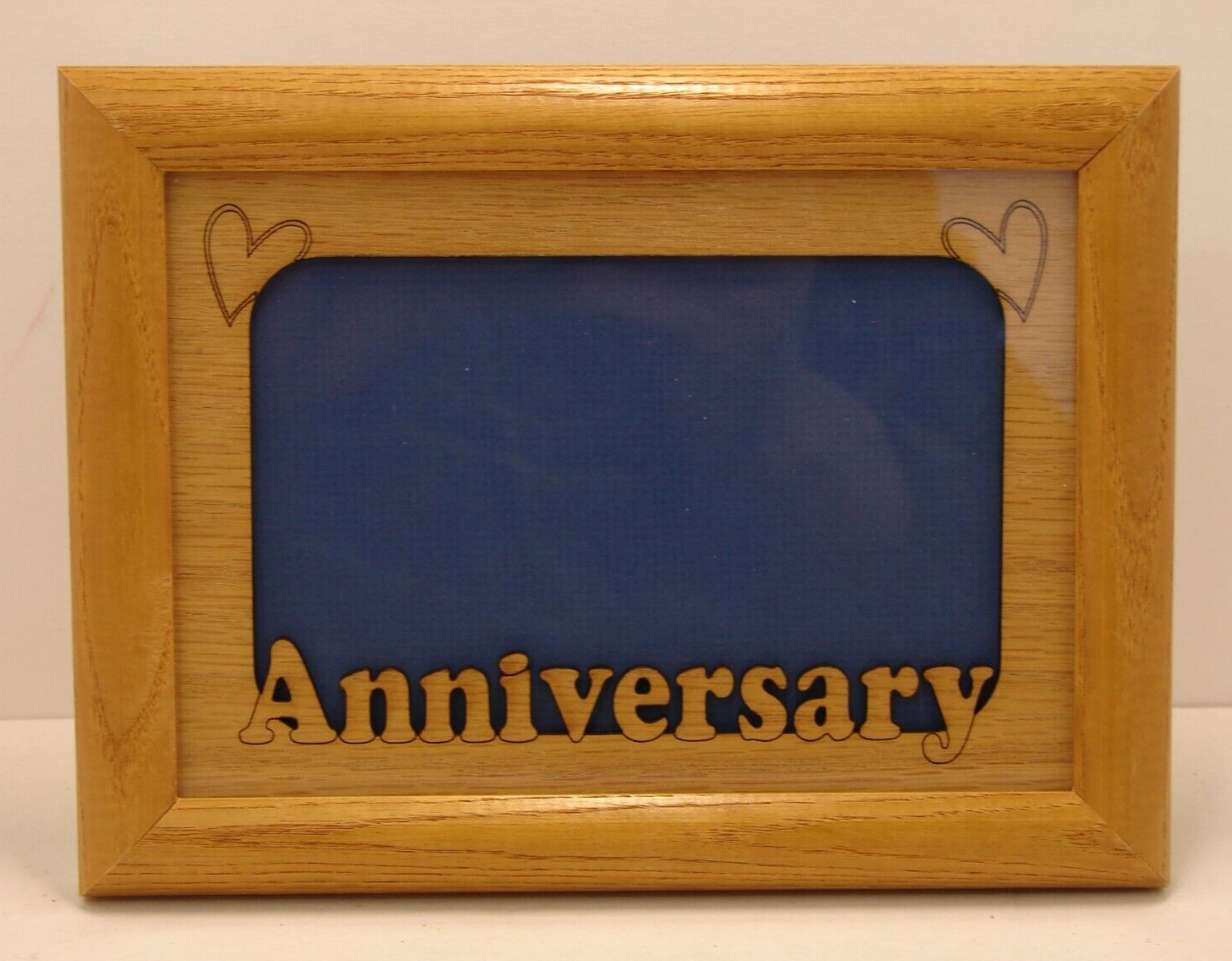 Anniversary 5×7 wood insert in a wood frame, NOS, holds a 4×6 photo