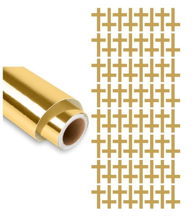 Cross Stickers Gold Chrome 1″ Religious Envelope Seals Church DC31
