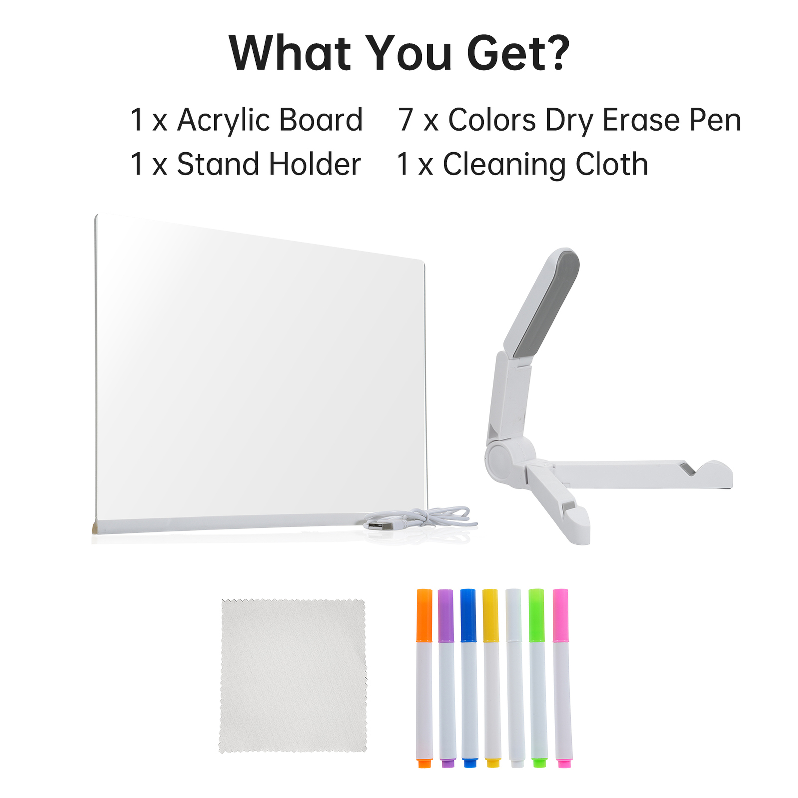 Acrylic Board with 30x20cm Writing Board for Desktop Note A6T9