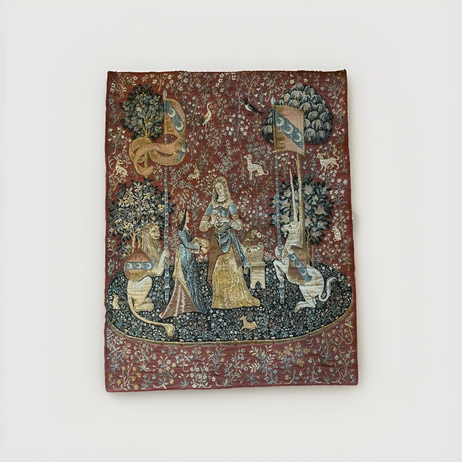 Vintage The Lady And The Unicorn Woven Art Wall TAPESTRY Belgium