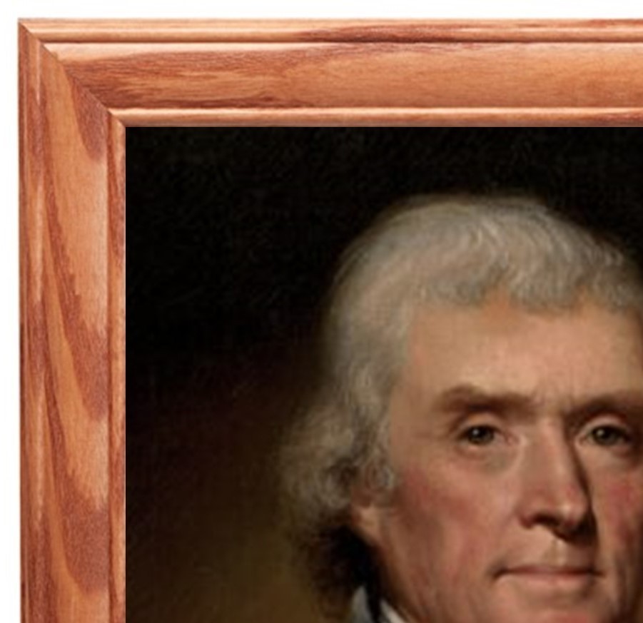 Framed Painting, Portrait of Thomas Jefferson on Canvas, Rembrandt Peale 1800