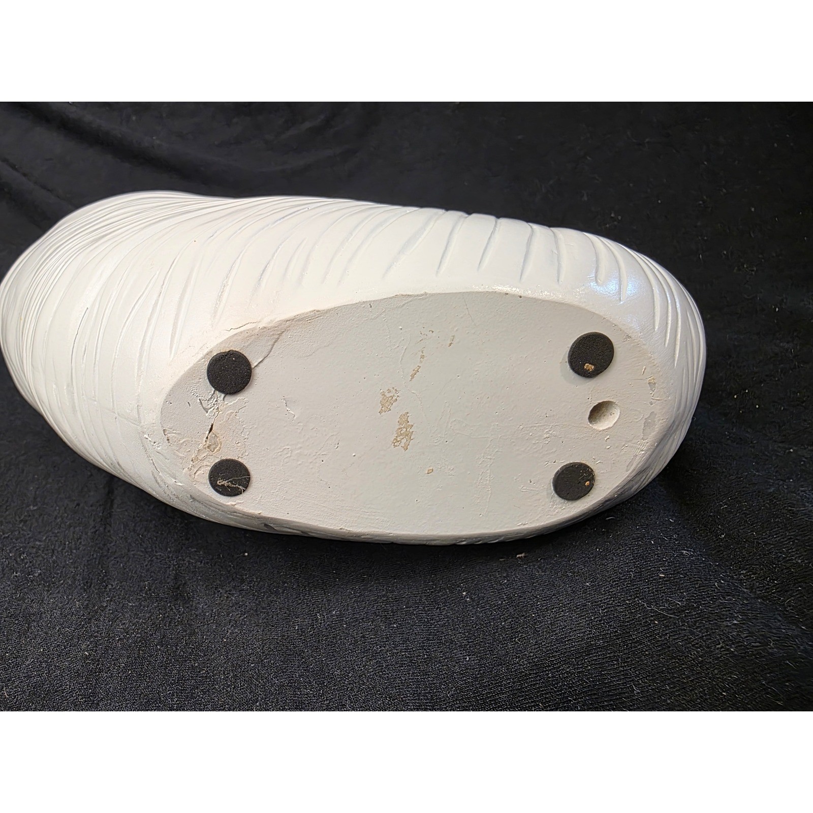 Vintage White Ceramic Nautilus Shell Decorative Bowl Coastal Nautical Planter