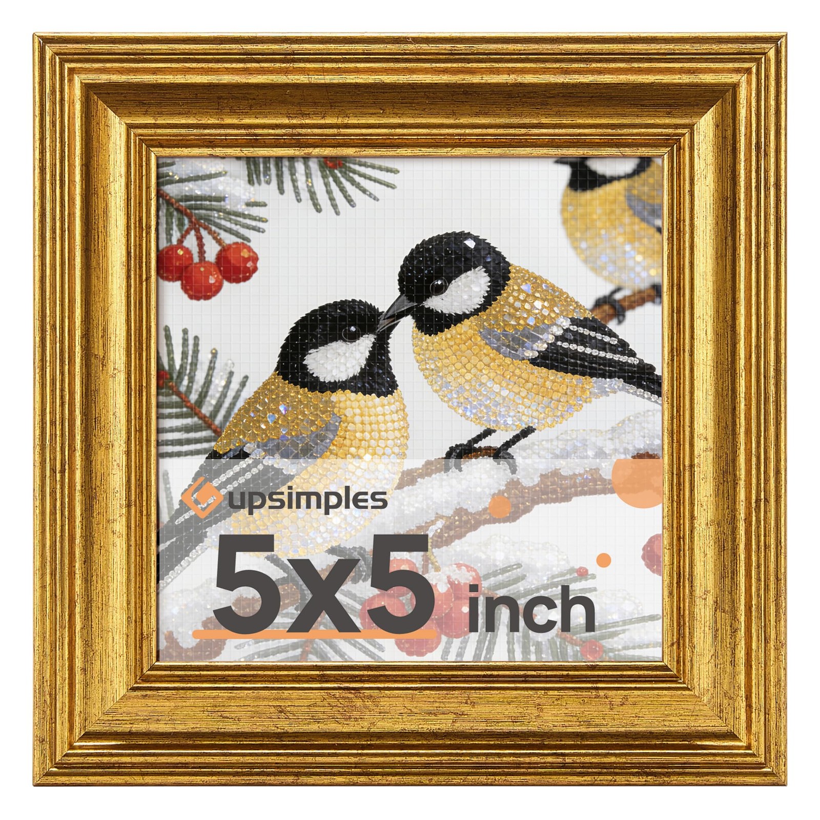 Vintage 5×5 Picture Frame, Antique Gold Frames Display 4×4 with Mat or 5 x 5 …