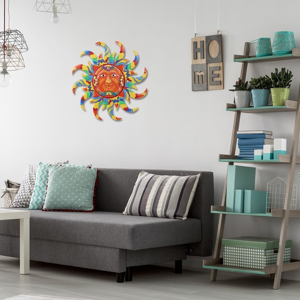 Colorful Metal Sun Wall Art 25″ Dia