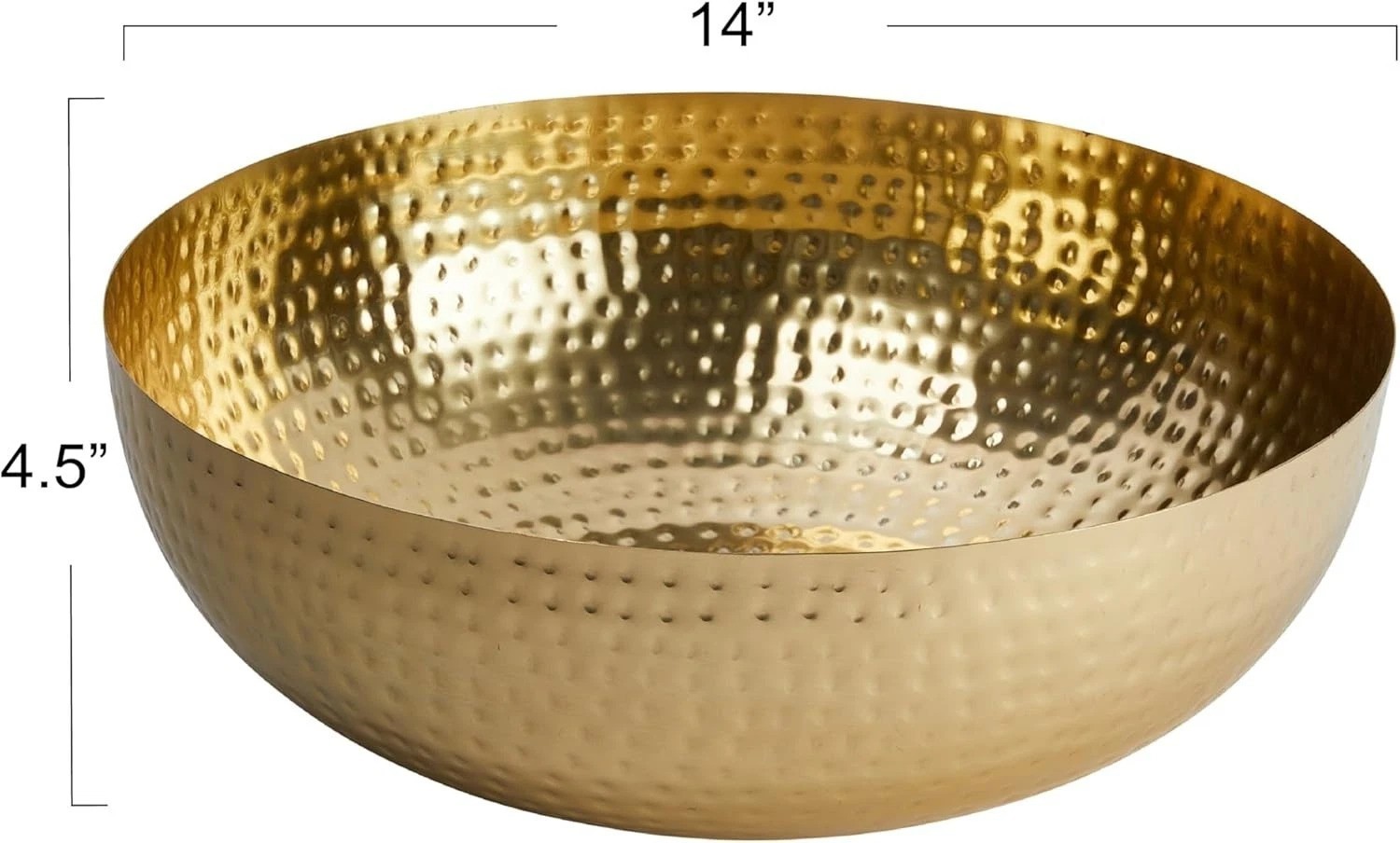 Versatile Gold Finish Bowl, 14″ – Hand Wash Only
