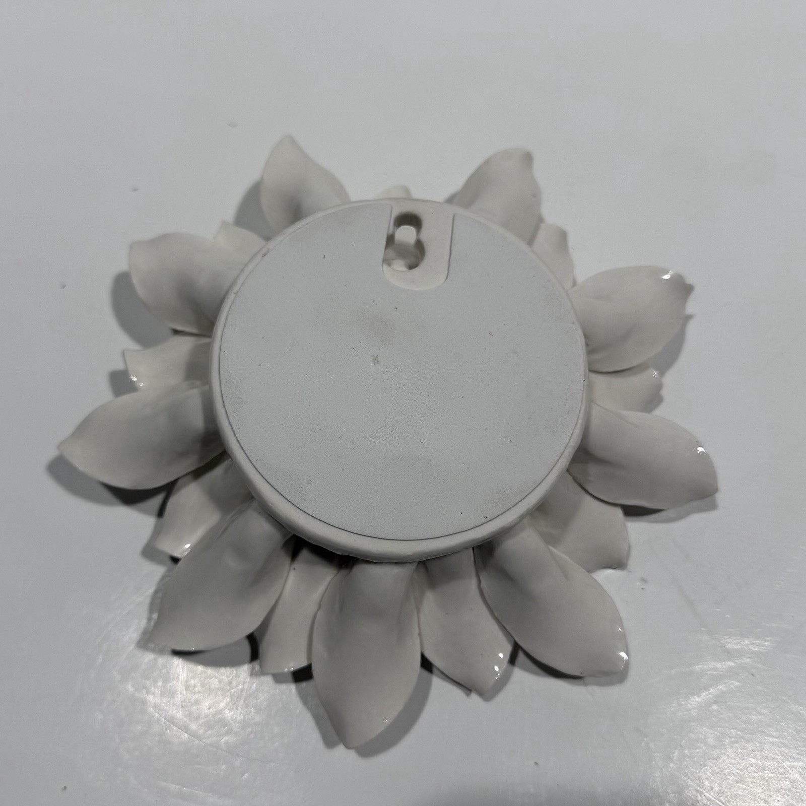 White 3-D Ceramic Petals-Magnolia/Flower-8” X 8” Wall Hanging READ