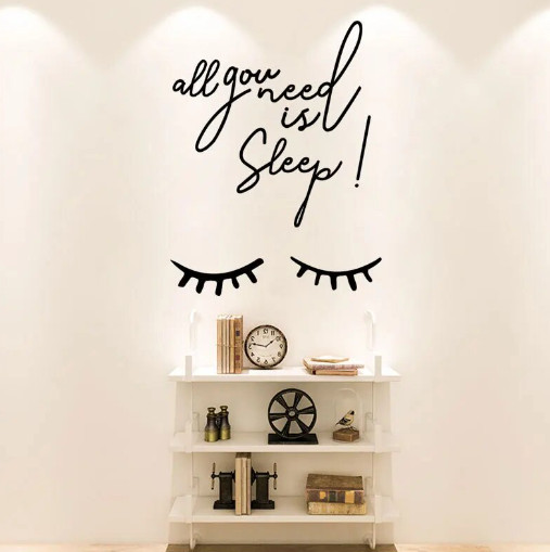 ‘All you need is Sleep’ Quotes Wall Stickers Home Decor Living Room Bedroom