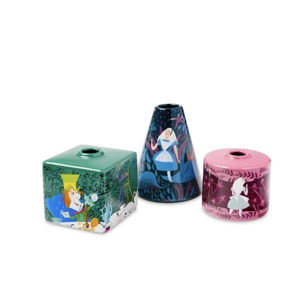 Walt Disney Alice in Wonderland 70th Anniversary by Mary Blair Vase Set of 3