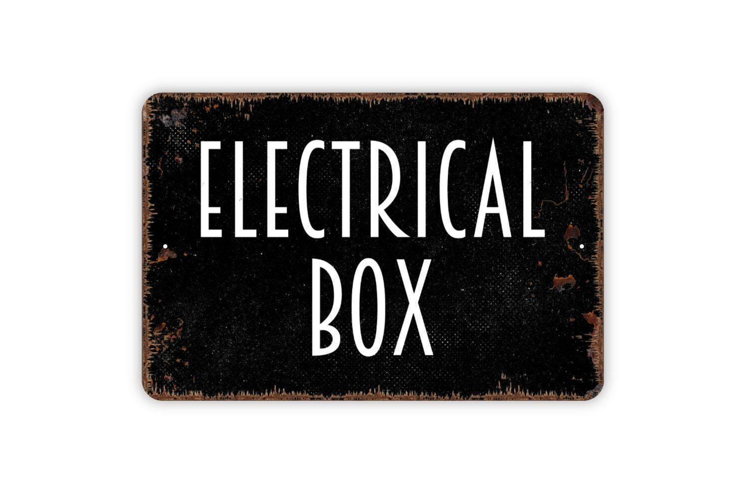 Electrical Box Sign | Safety Warning Hazard Wall Decor | Metal Sign