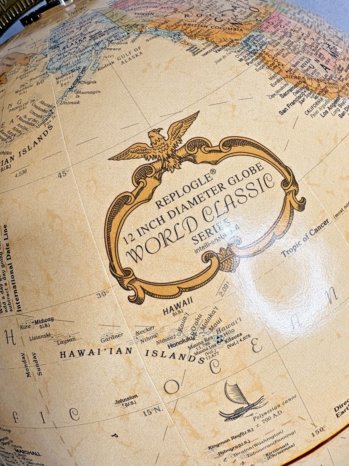 Vintage Replogle 12″ World Classic Series Globe Desktop Tabletop Atlas Map