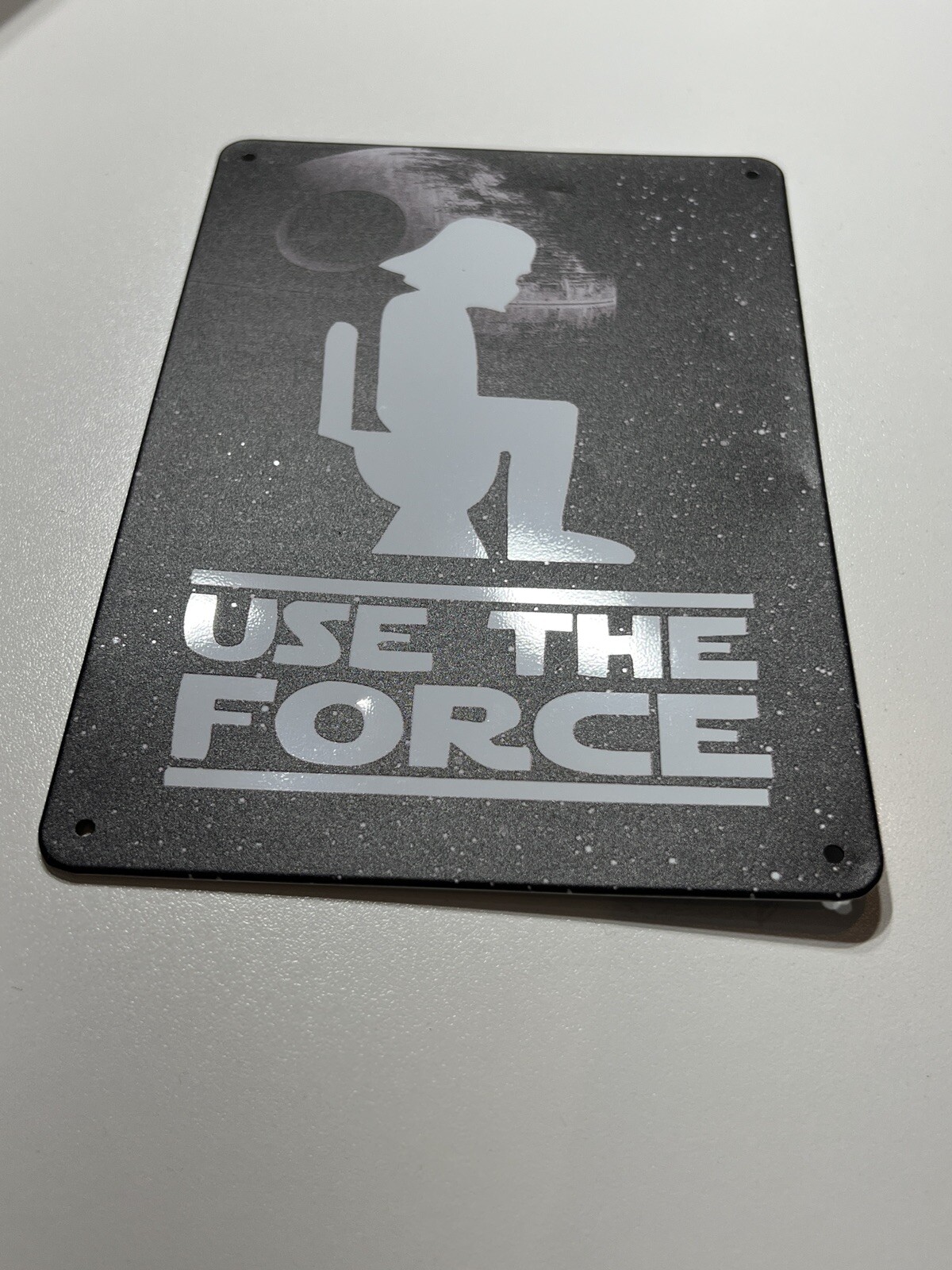 Use The Force Bathroom Tin Sign 7.75 X 5.5 In Funny Humor Novelty