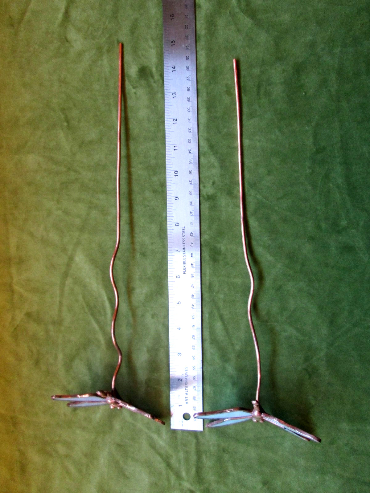 Stained Glass Dragonfly Garden Stakes (x2) Suncatcher Floral Decor Gifts