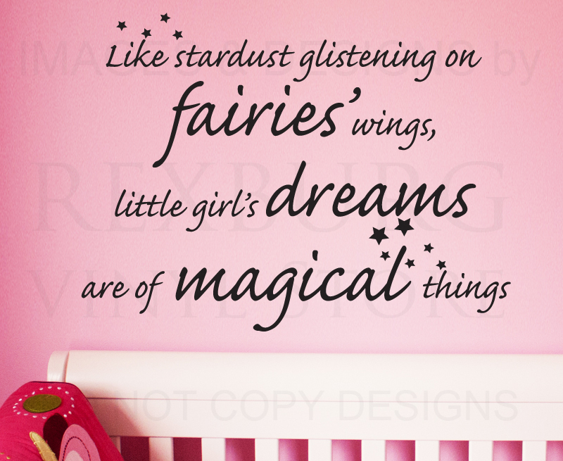 Wall Decal Sticker Quote Vinyl Art Little Girls’ Dreams Magical Girl’s Room K93