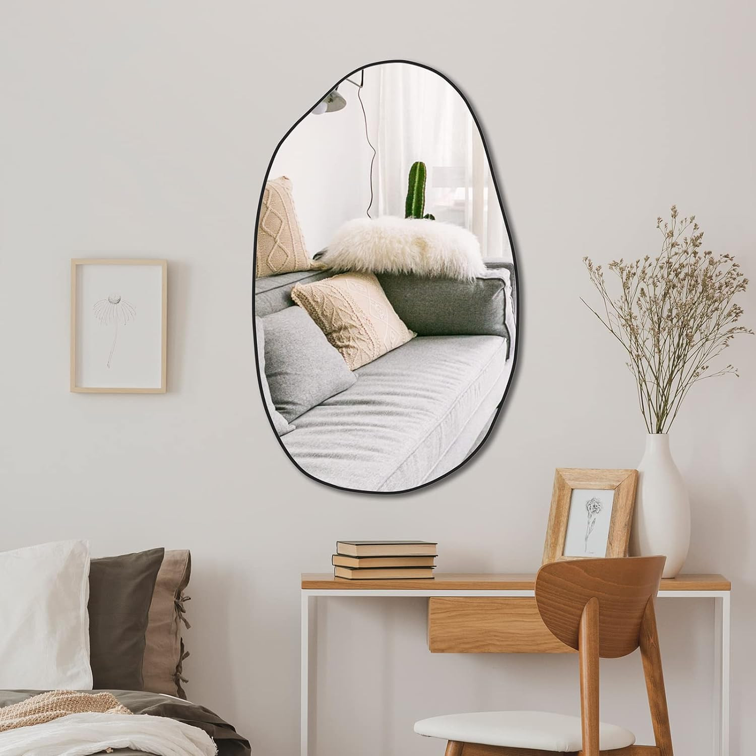 Unique Irregular Asymmetrical Wall Mirror for Living Room, Bathroom & Bedroom