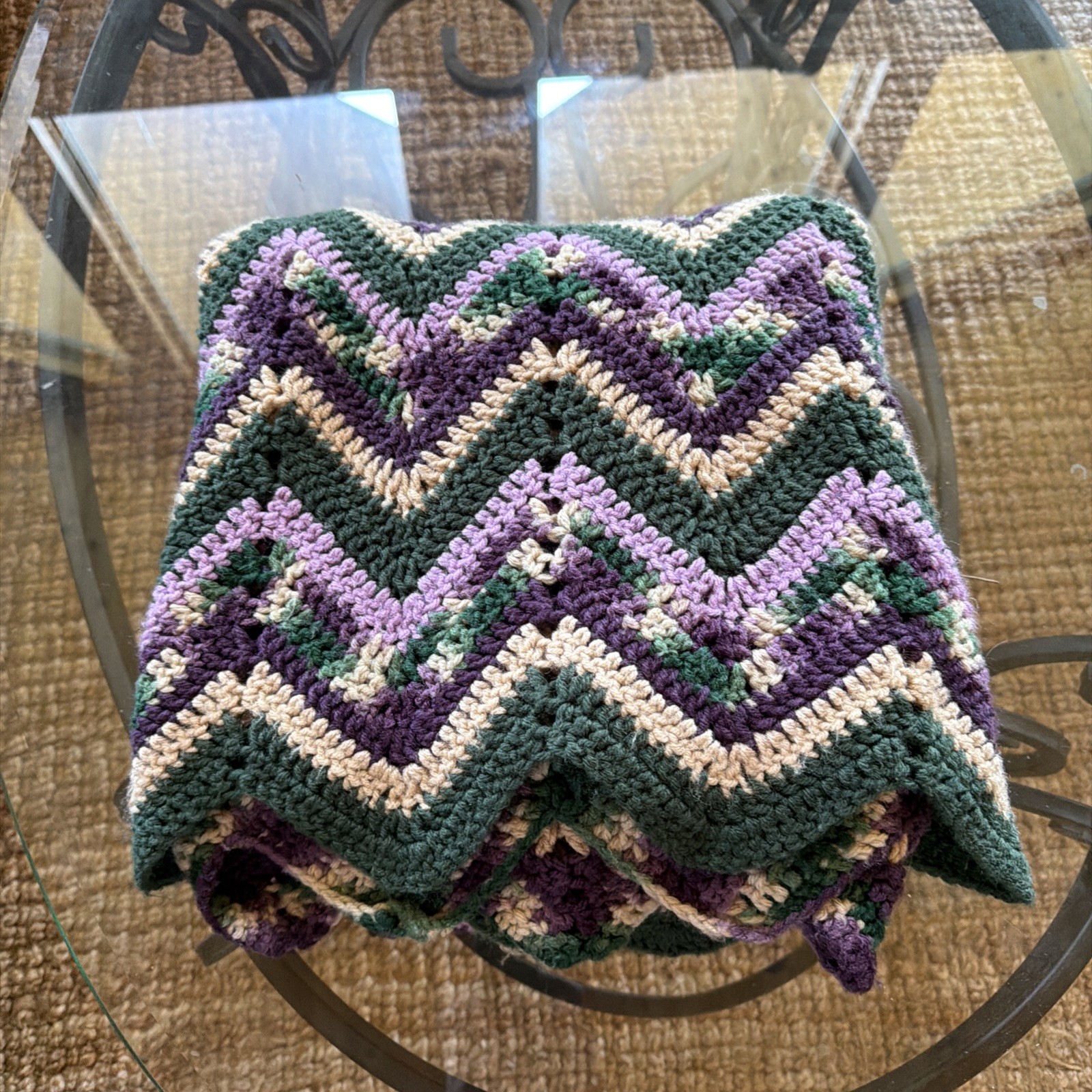 Handmade Crochet Afghan Throw Blanket