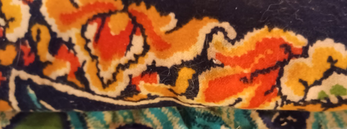 Peacock Tapestry VTG Wall Hanging Rug 37×58 Turkish Cotton Velvet Bird Art