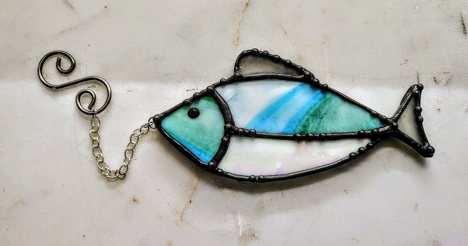 stained glass fish suncatcher